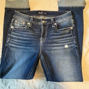 Miss Me Blue Boyfriend Jeans with Embroidered Pocket